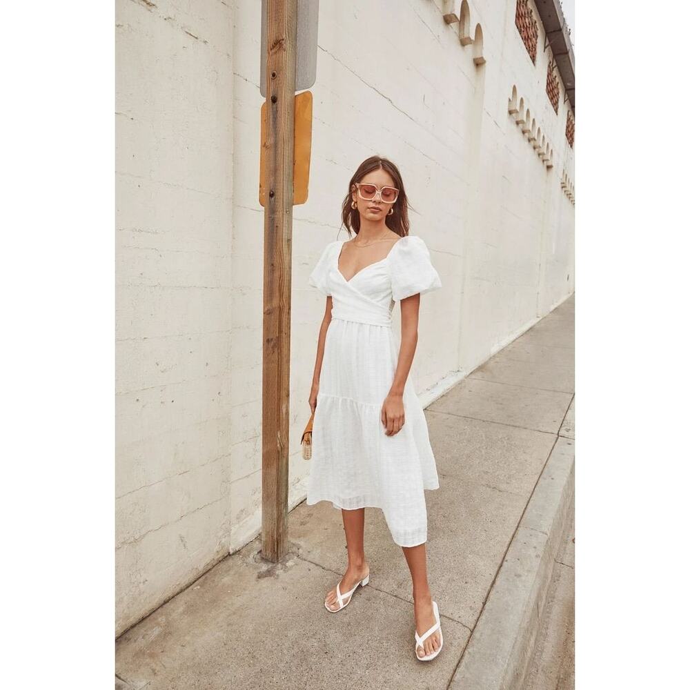 ASTR The Label Sonnet Midi Dress White
